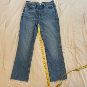 Madewell High Rise Slim Boy Jean Women's Blue Jeans Straight Leg Size 27